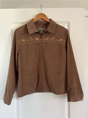 Vintage Brown Embroidered Jacket Size PXL